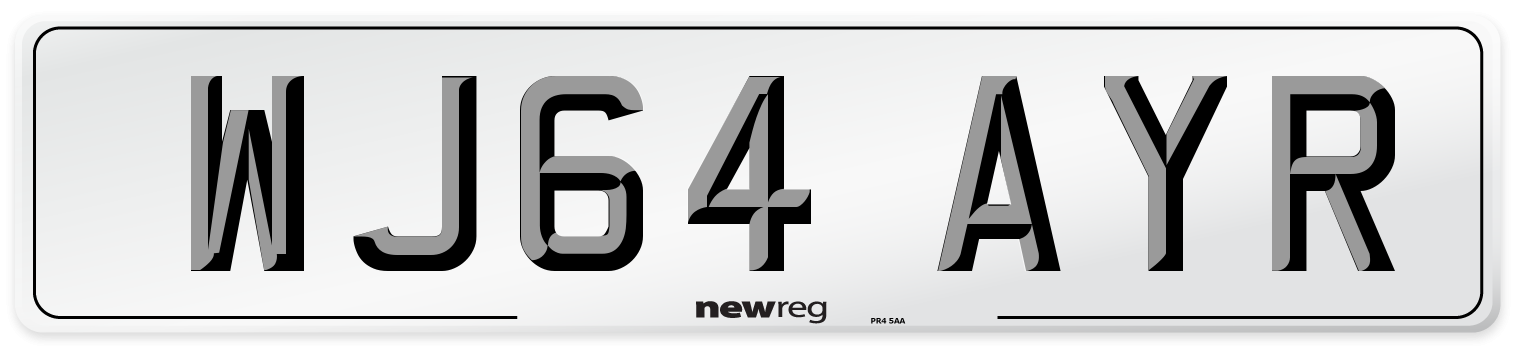 WJ64 AYR Number Plate from New Reg